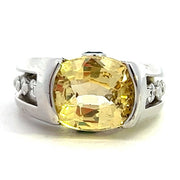 18K White Gold Yellow Sapphire and Diamond Fashion Ring - FINAL SALE